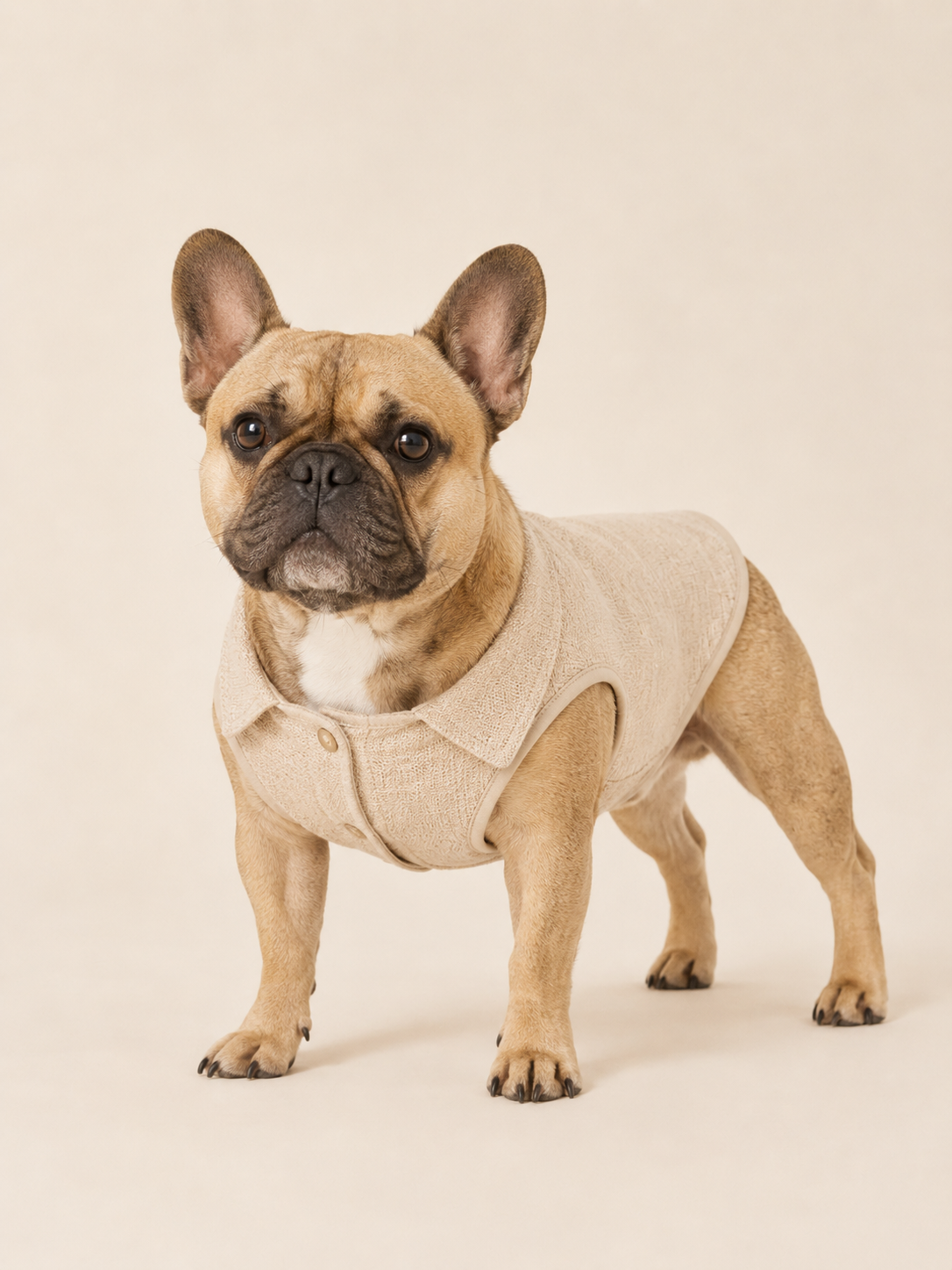 French Bulldog front view with relaxed chest fit